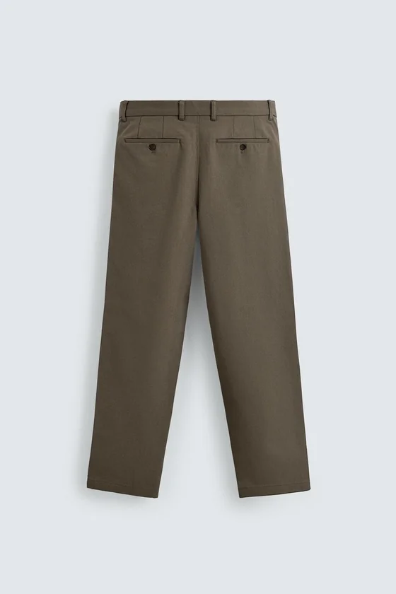 БРЮКИ STRAIGHT FIT ИЗ РЕЛЬЕФНОЙ ТКАНИ
