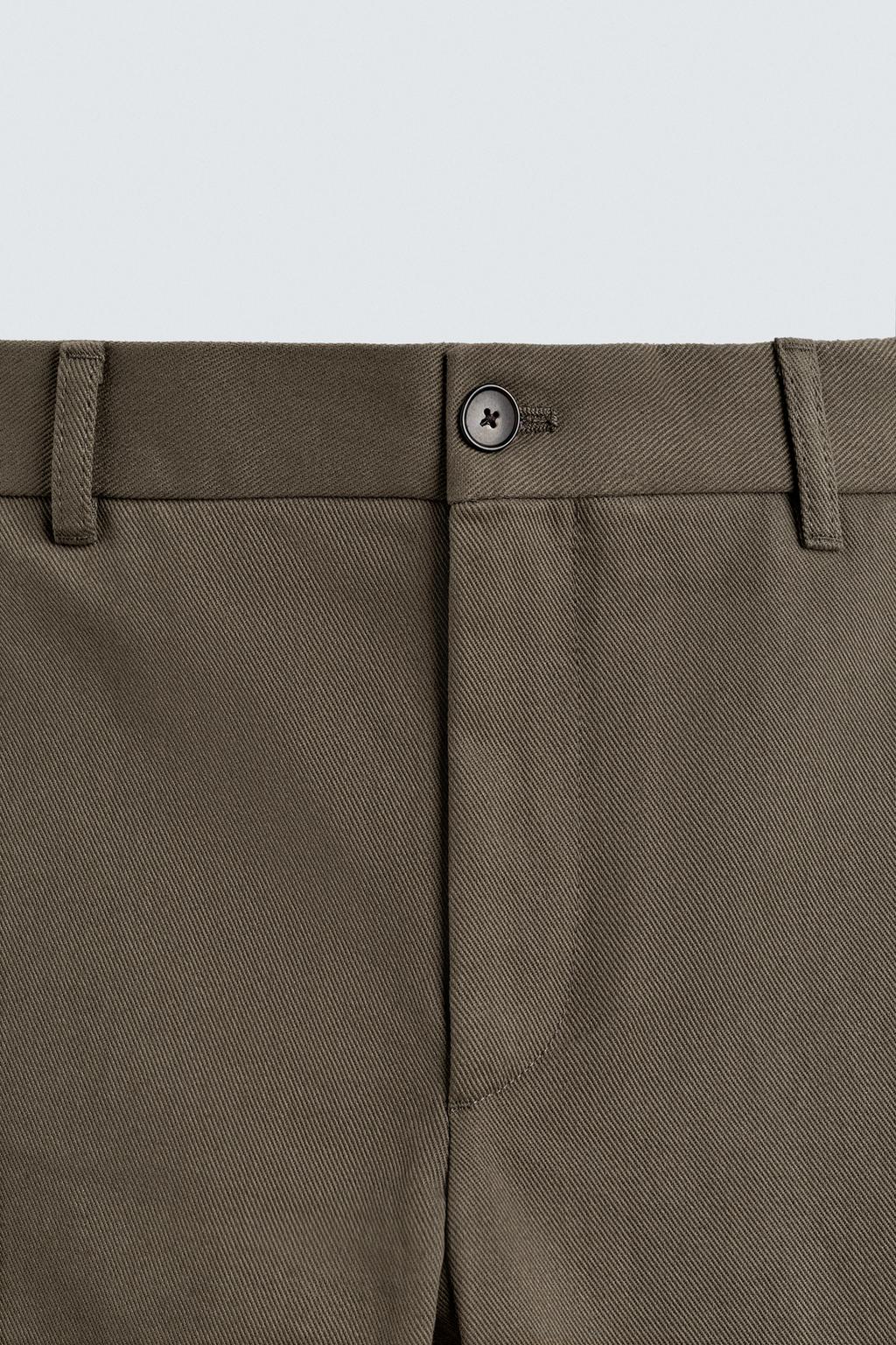 БРЮКИ STRAIGHT FIT ИЗ РЕЛЬЕФНОЙ ТКАНИ