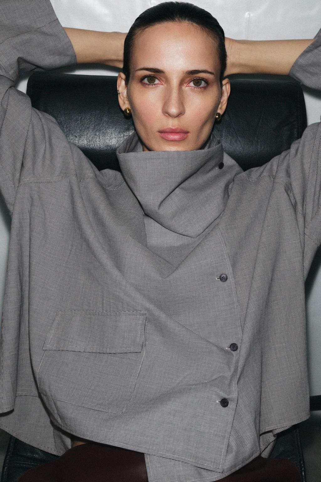 РУБАШКА ОВЕРСАЙЗ В КЛЕТКУ С КАРМАНОМ — ZW COLLECTION