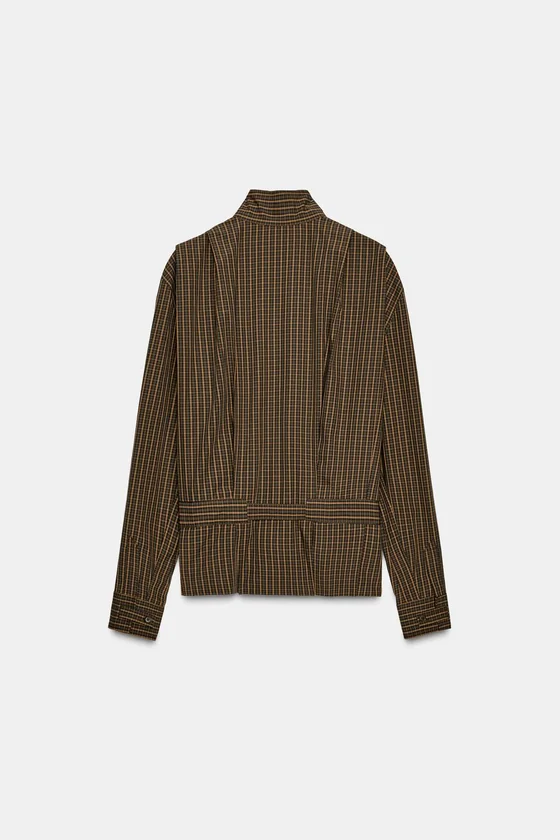 РУБАШКА ИЗ ХЛОПКА В КЛЕТКУ С ЗАВЯЗКАМИ — ZW COLLECTION