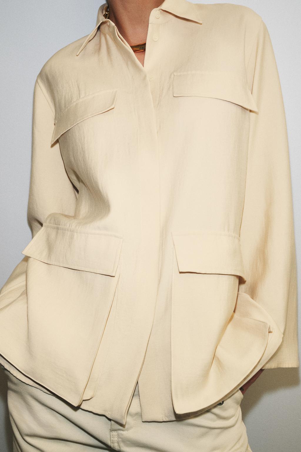 СТРУЯЩАЯСЯ РУБАШКА С КАРМАНАМИ — ZW COLLECTION