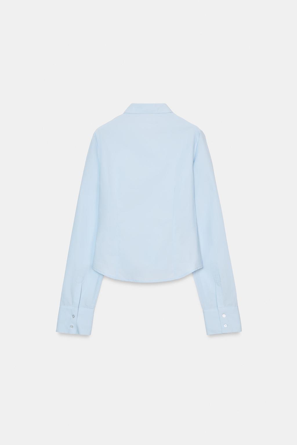 РУБАШКА ИЗ ПОПЛИНА С ЭЛАСТИЧНЫМИ СБОРКАМИ