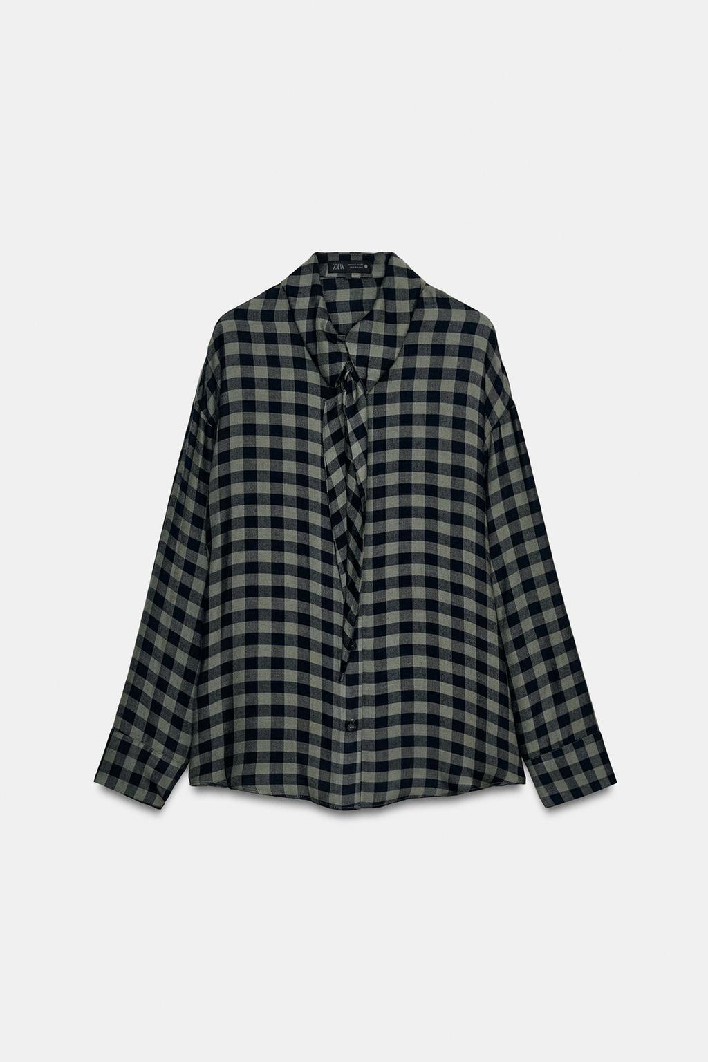 РУБАШКА С КЛЕТЧАТЫМ ПЛАТКОМ — ZW COLLECTION