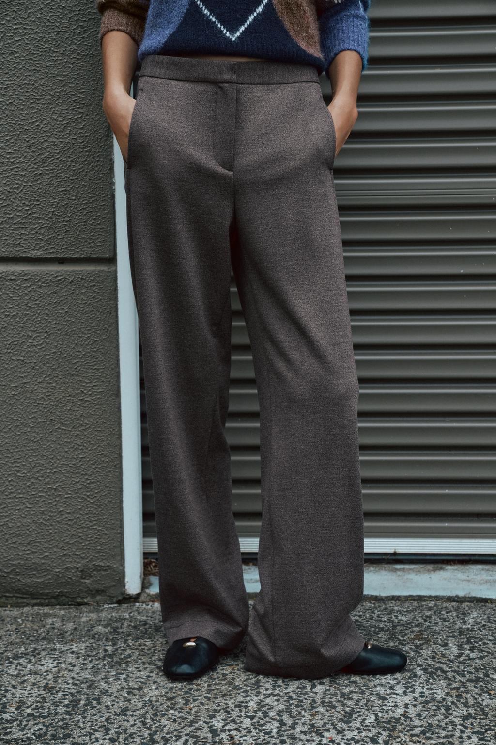 БРЮКИ ПРЯМОГО КРОЯ С ВЫСОКОЙ ПОСАДКОЙ