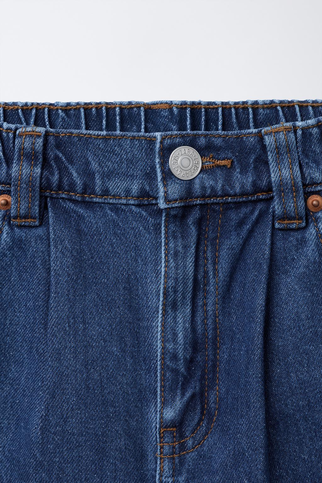 ДЖИНСЫ WIDE LEG С ЗАЩИПАМИ