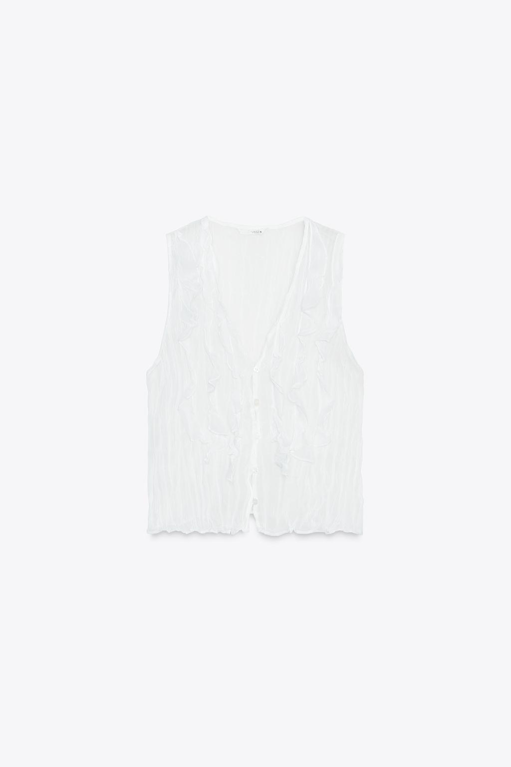 ПОЛУПРОЗРАЧНЫЙ ТОП С ВОЛАНАМИ