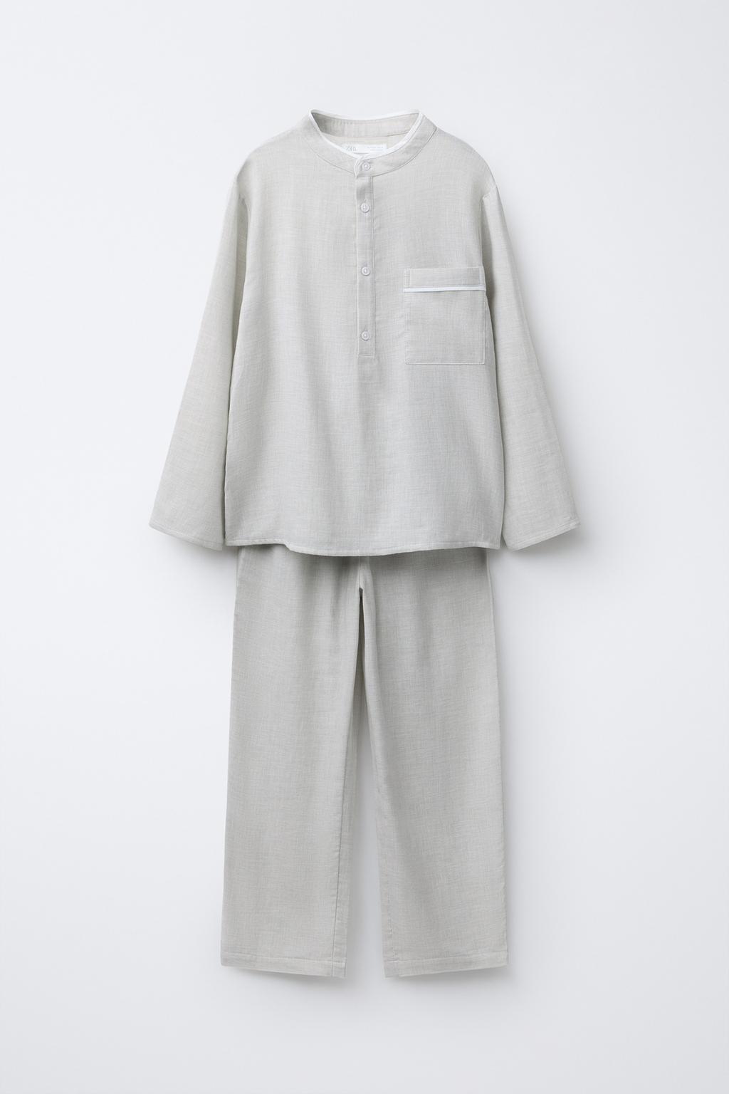 6-14 ЛЕТ/ПИЖАМА С ВОРОТНИКОМ И ПУГОВИЦАМИ