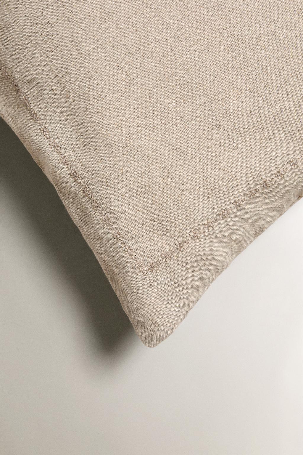 Стеганая наволочка из льна для одеял с точечным узором