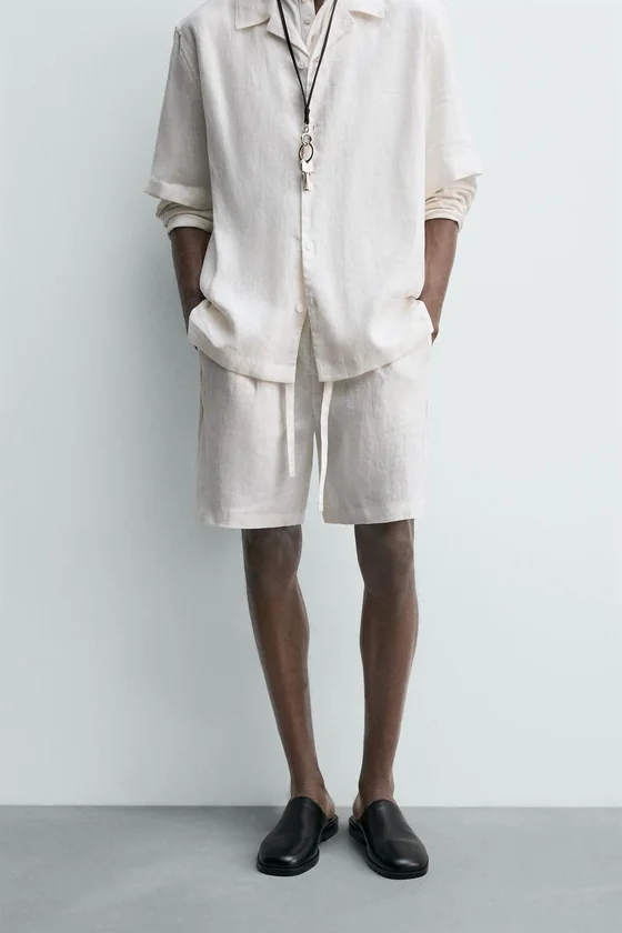 ШОРТЫ RELAXED FIT ИЗ 100% ЛЬНА