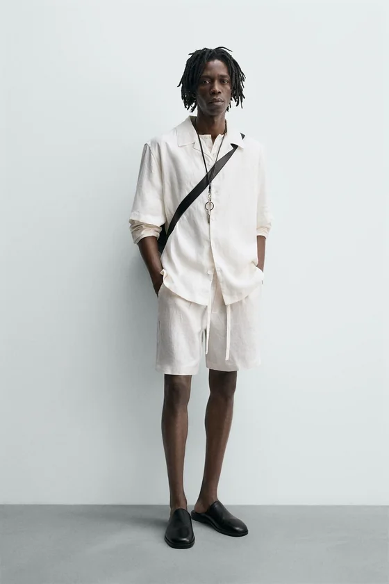 ШОРТЫ RELAXED FIT ИЗ 100% ЛЬНА