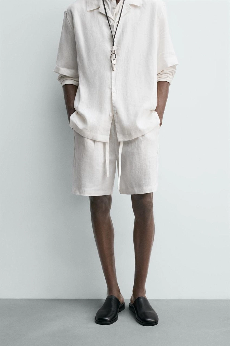 ШОРТЫ RELAXED FIT ИЗ 100% ЛЬНА