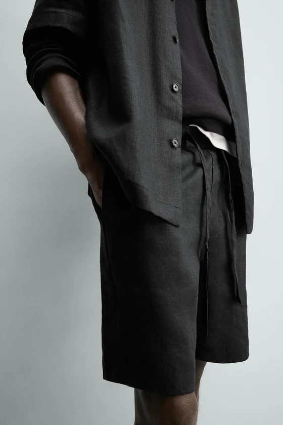 ШОРТЫ RELAXED FIT ИЗ 100% ЛЬНА