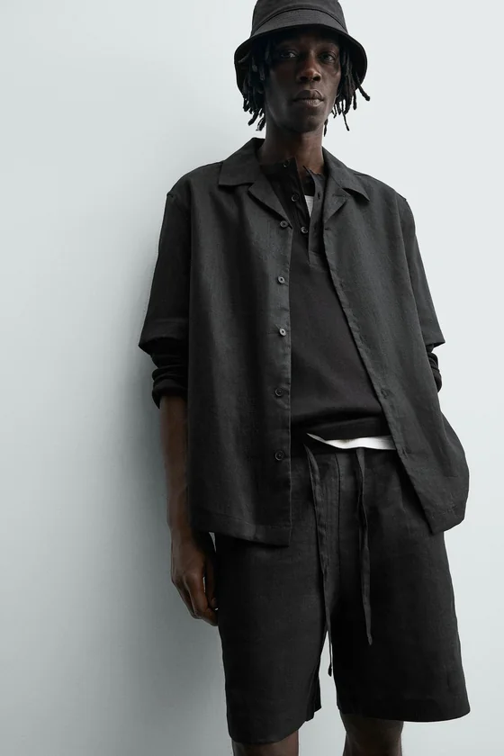 ШОРТЫ RELAXED FIT ИЗ 100% ЛЬНА