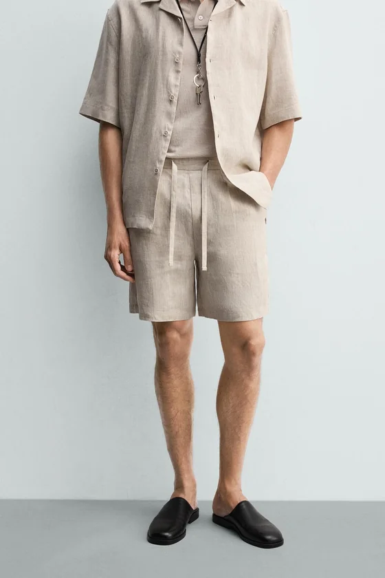 ШОРТЫ RELAXED FIT ИЗ 100% ЛЬНА