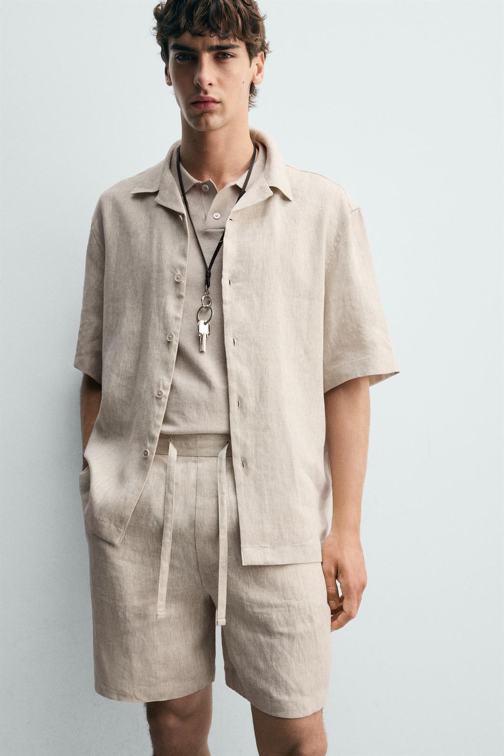 ШОРТЫ RELAXED FIT ИЗ 100% ЛЬНА