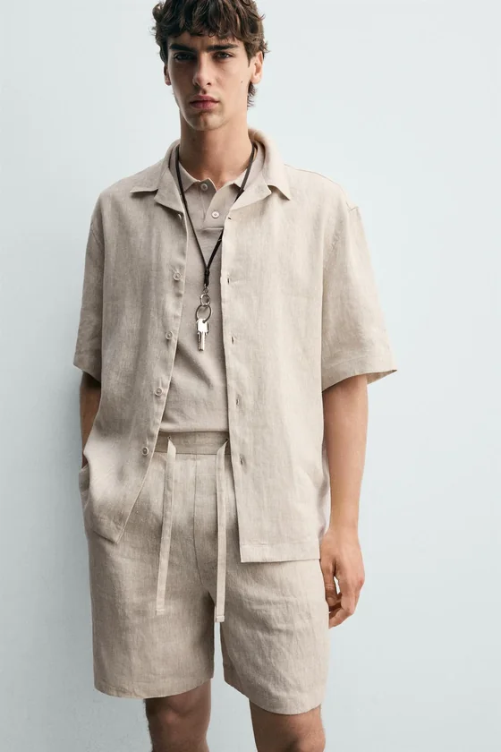 ШОРТЫ RELAXED FIT ИЗ 100% ЛЬНА