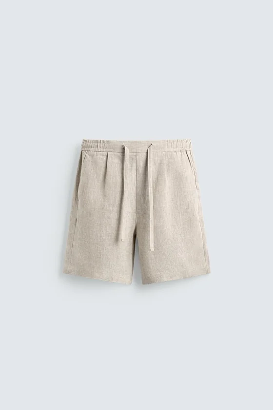 ШОРТЫ RELAXED FIT ИЗ 100% ЛЬНА
