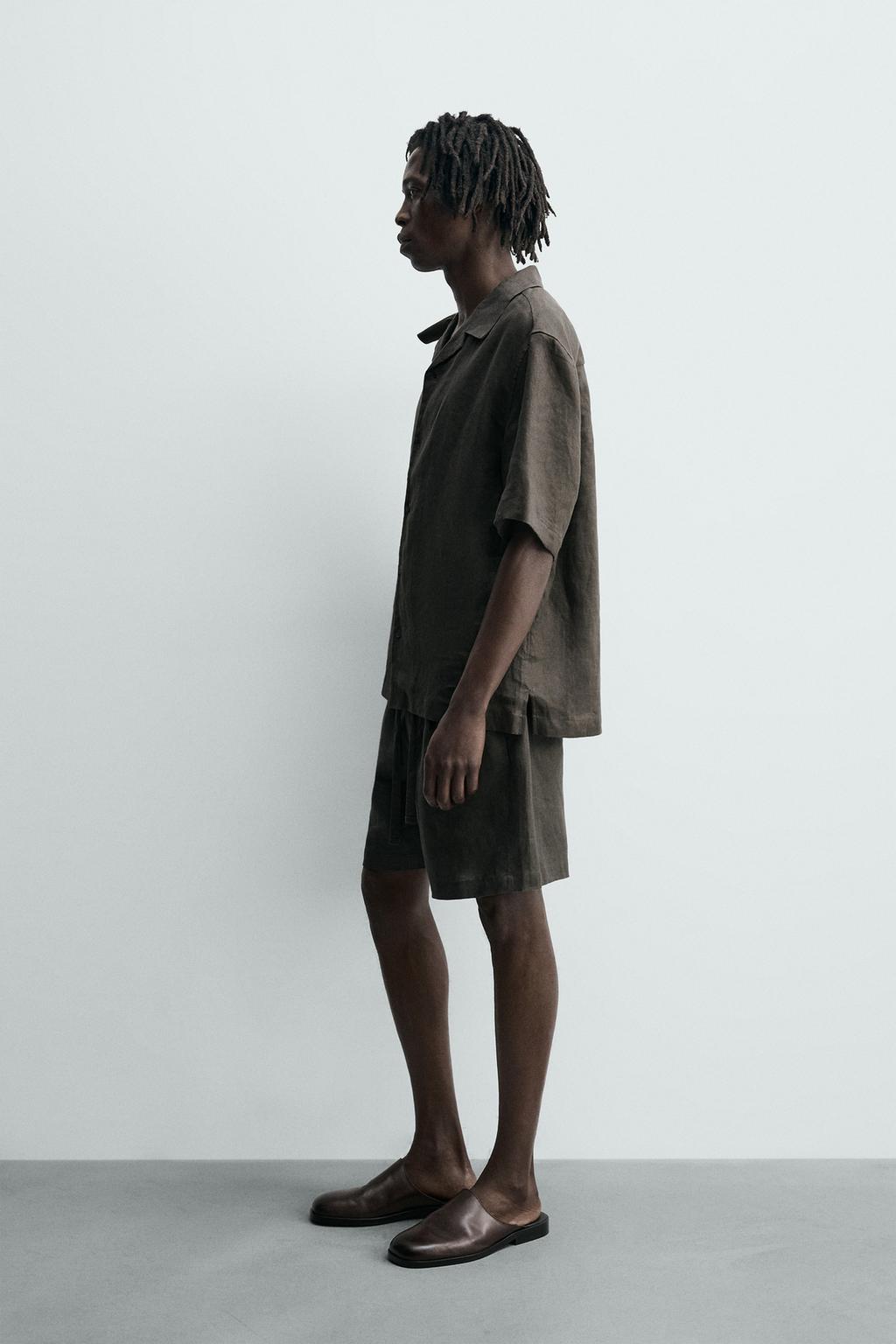 РУБАШКА СВОБОДНОГО КРОЯ ИЗ 100% ЛЬНА