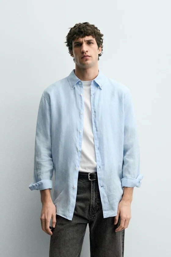 РУБАШКА REGULAR FIT ИЗ 100% ЛЬНА