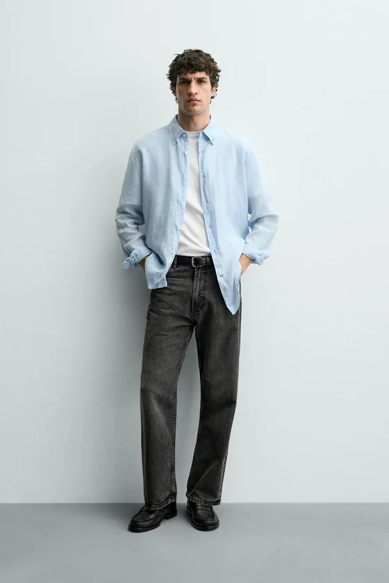 РУБАШКА REGULAR FIT ИЗ 100% ЛЬНА