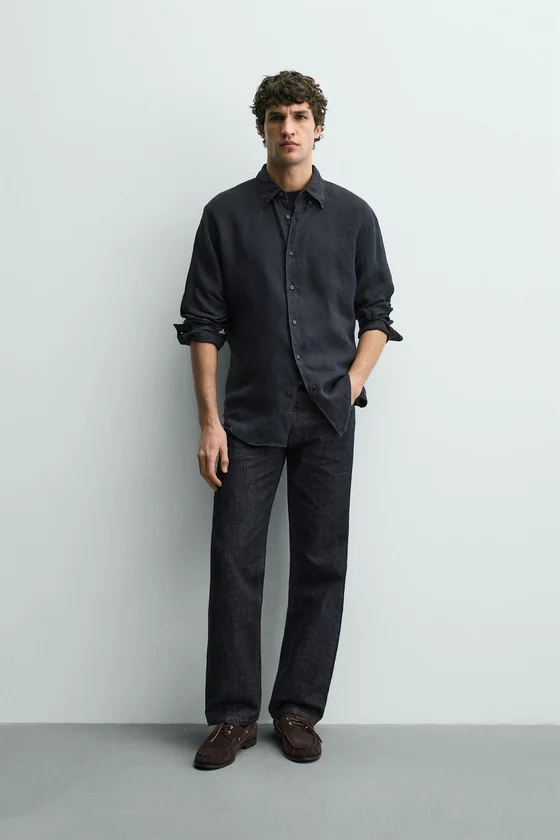 РУБАШКА REGULAR FIT ИЗ 100% ЛЬНА