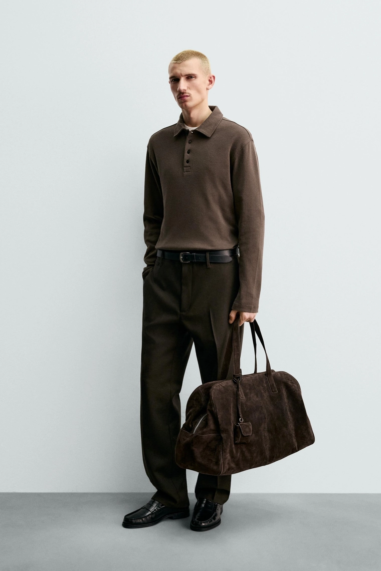 Поло с текстурой «под бархат» из коллекции origins