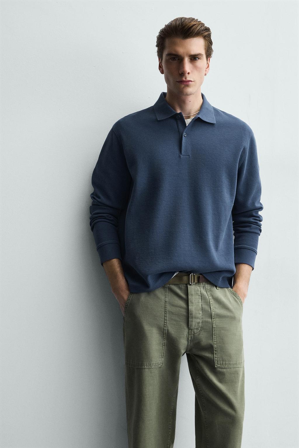 ПОЛО В ПОЛОСКУ ИЗ РЕЛЬЕФНОГО ТРИКОТАЖА