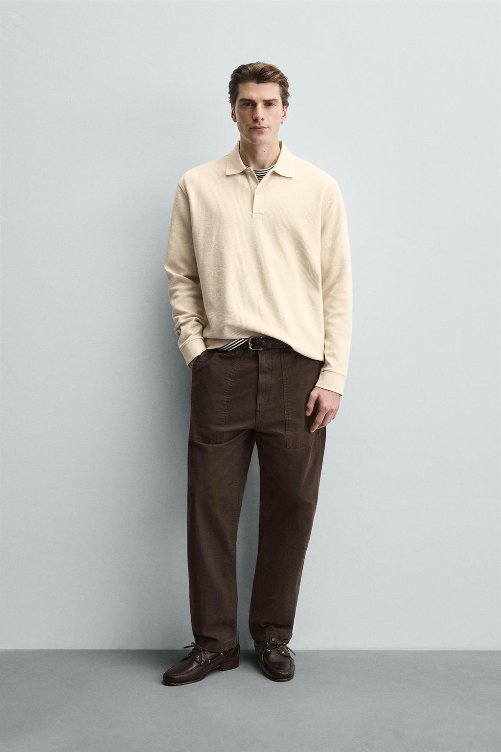 ПОЛО В ПОЛОСКУ С РЕЛЬЕФНОЙ ТЕКСТУРОЙ