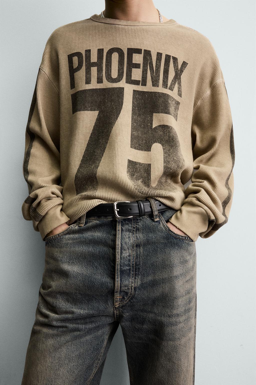 ТОЛСТОВКА С ВАФЕЛЬНОЙ СТРУКТУРОЙ И ПРИНТОМ