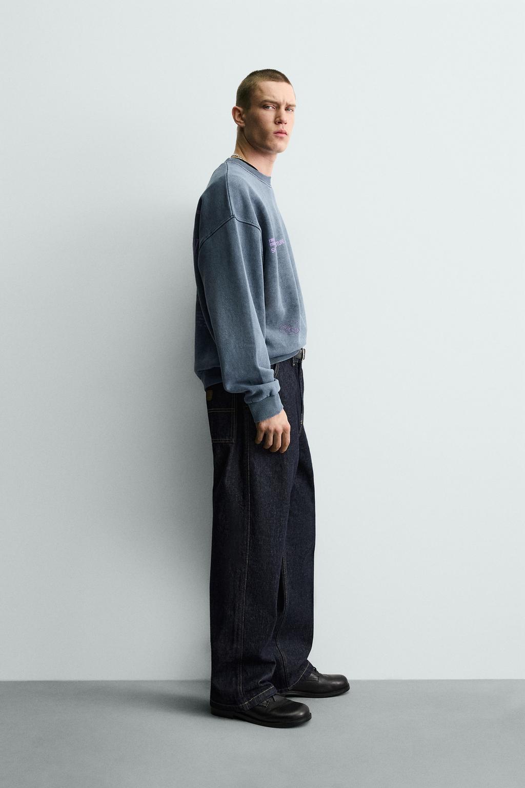 ТОЛСТОВКА С ЭФФЕКТОМ ПОТЕРТОСТИ С НАДПИСЯМИ