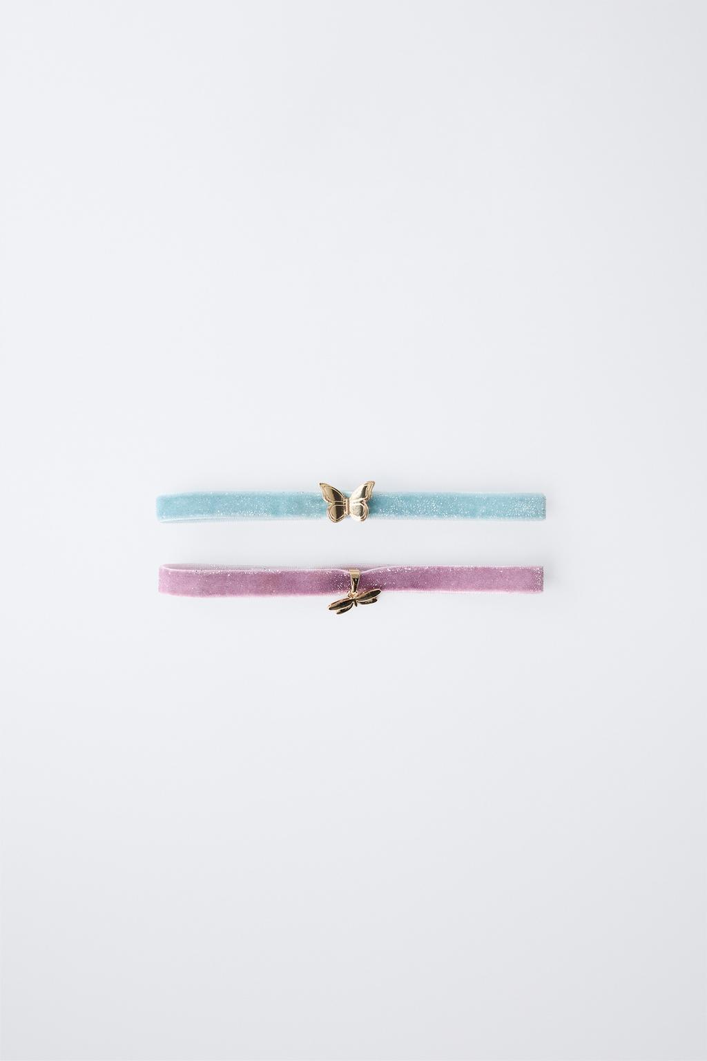 НАБОР ИЗ ДВУХ БАРХАТНЫХ ЧОКЕРОВ «БАБОЧКА-ФЕЯ»