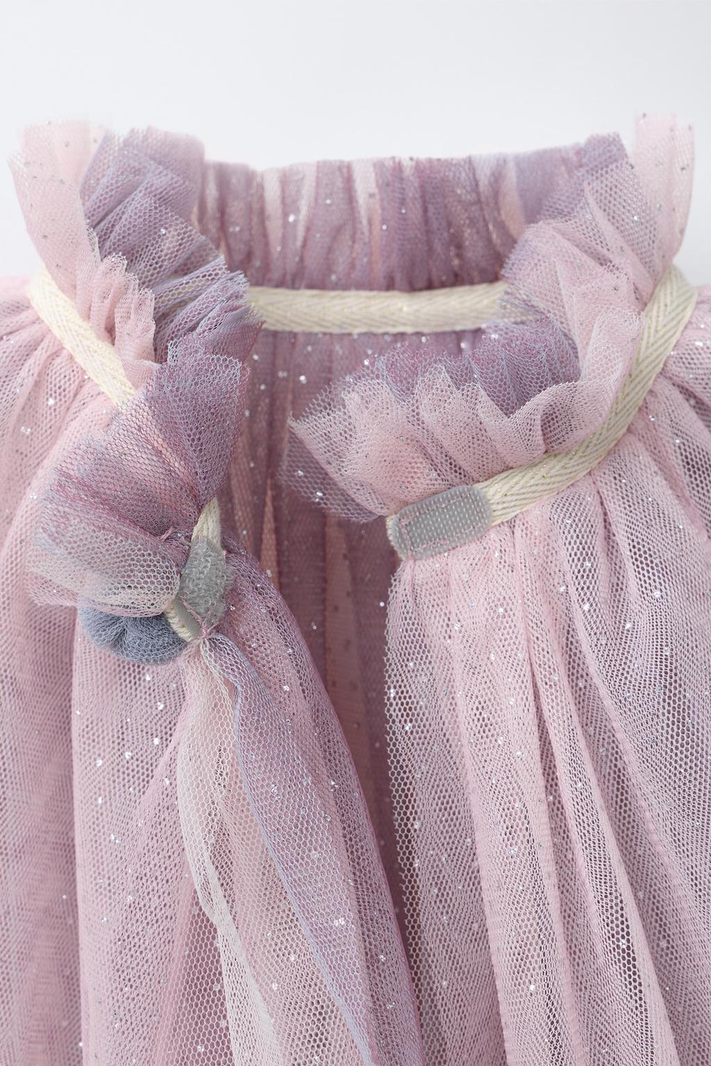 НАКИДКА ИЗ ТЮЛЯ С БЛЕСТКАМИ КОСТЮМ «ФЕЯ-БАБОЧКА»