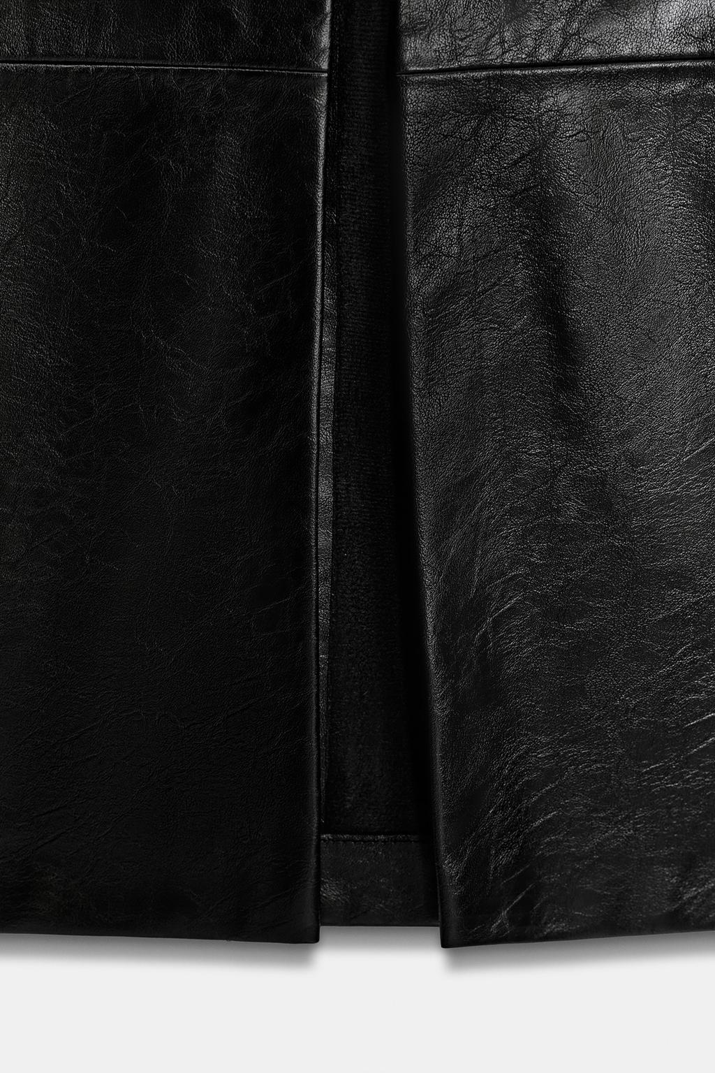 ЮБКА МИДИ ИЗ ИСКУССТВЕННОЙ КОЖИ