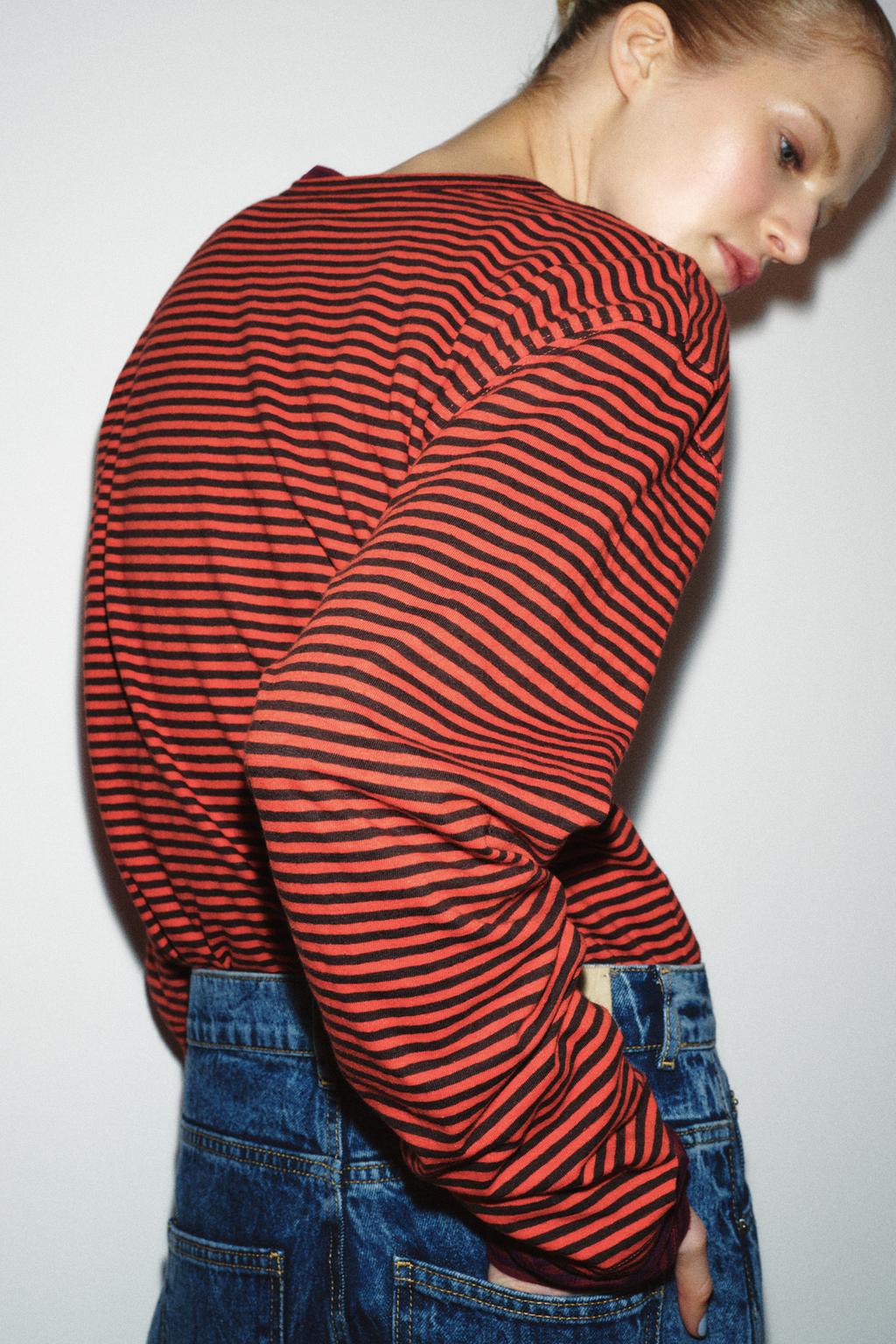 ФУТБОЛКА ИЗ ХЛОПКА И ЛЬНА В ПОЛОСКУ