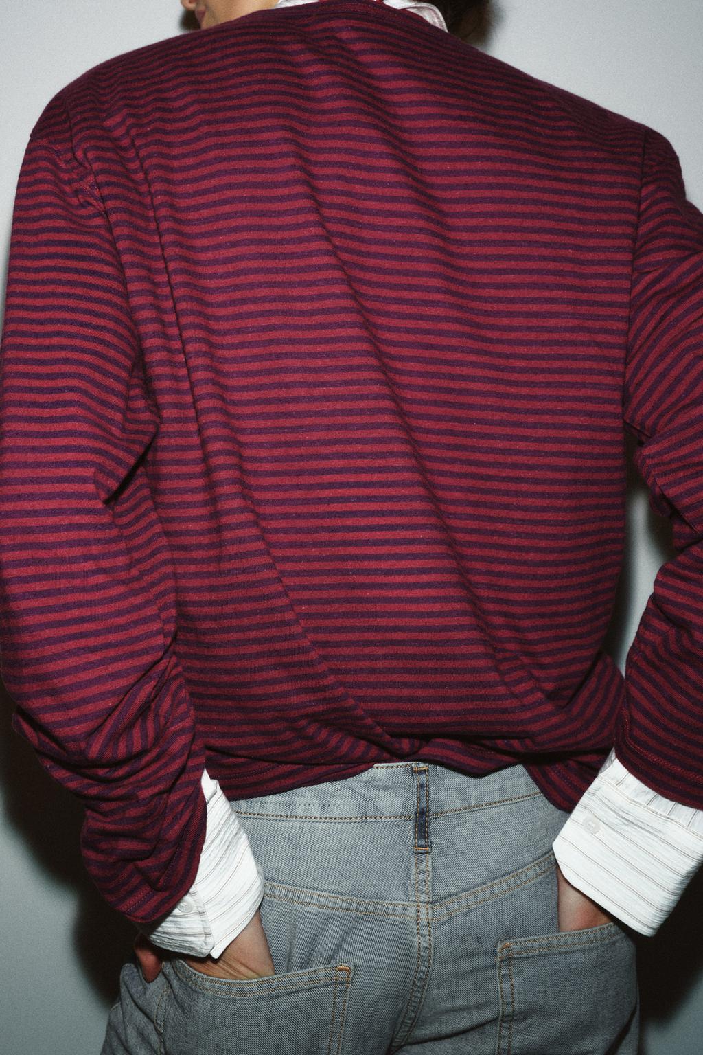 ФУТБОЛКА В ПОЛОСКУ ИЗ ХЛОПКА И ЛЬНА