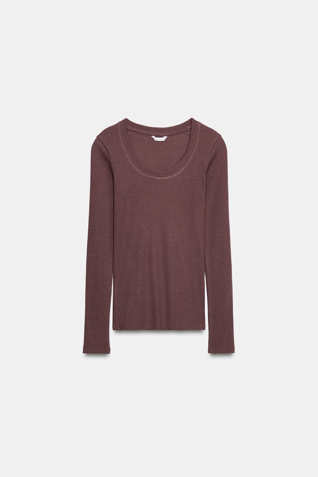 ФУТБОЛКА В РУБЧИК С ДЛИННЫМИ РУКАВАМИ