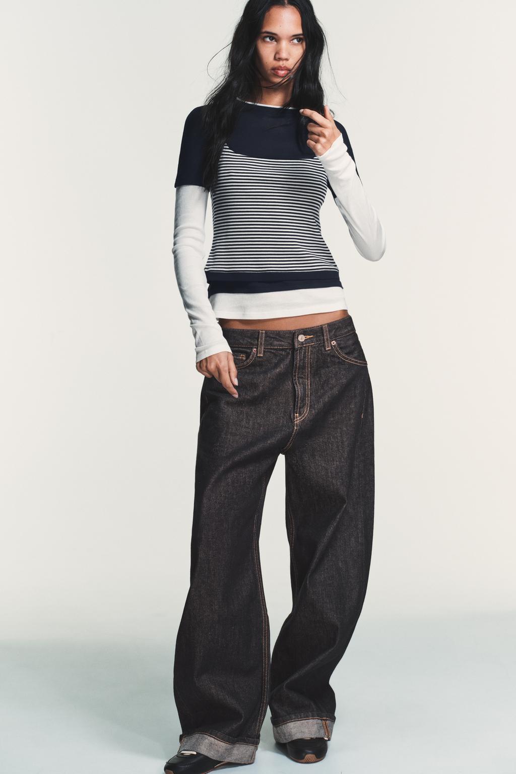 ФУТБОЛКА С ЭФФЕКТОМ ТРОЙНОЙ ПОЛОСКИ