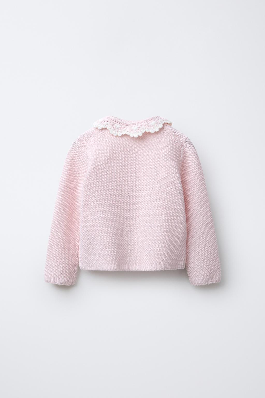 КАРДИГАН С ВОРОТНИКОМ ИЗ КРУЖЕВА КРОШЕ