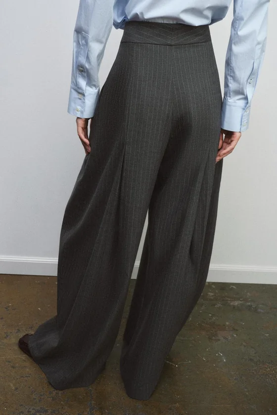БРЮКИ WIDE LEG С ЗАЩИПАМИ — ZW COLLECTION