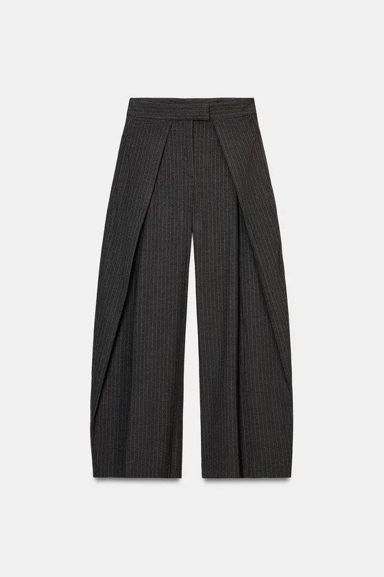БРЮКИ WIDE LEG С ЗАЩИПАМИ — ZW COLLECTION