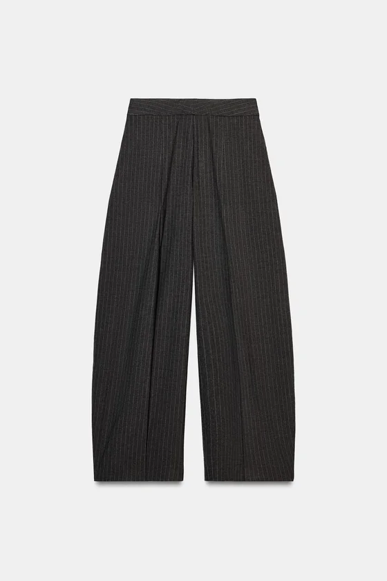 БРЮКИ WIDE LEG С ЗАЩИПАМИ — ZW COLLECTION