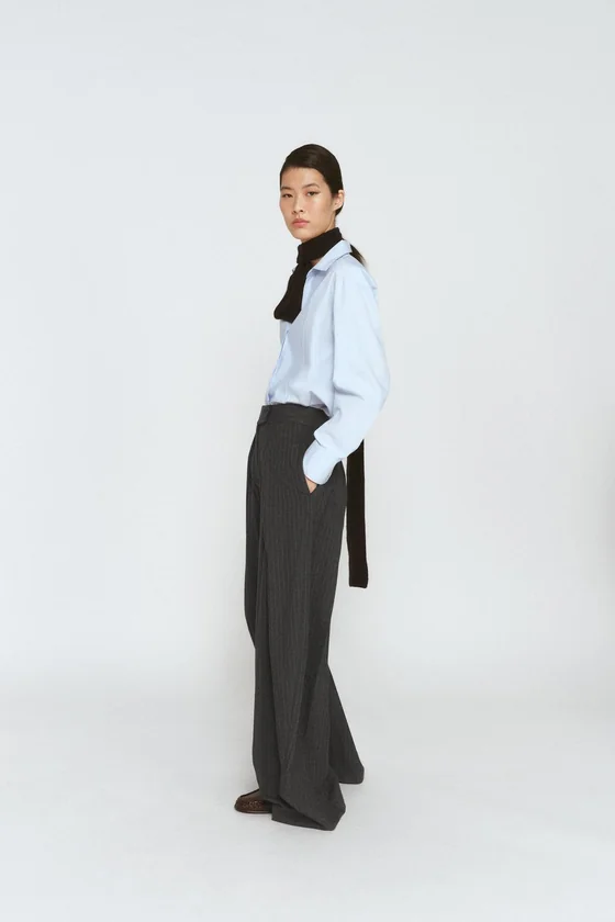 БРЮКИ WIDE LEG С ЗАЩИПАМИ — ZW COLLECTION