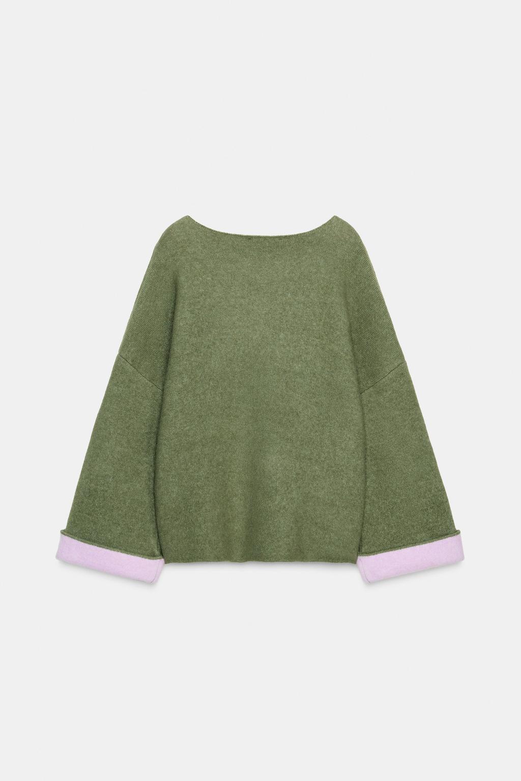 КОМБИНИРОВАННЫЙ ВЯЗАНЫЙ ДЖЕМПЕР