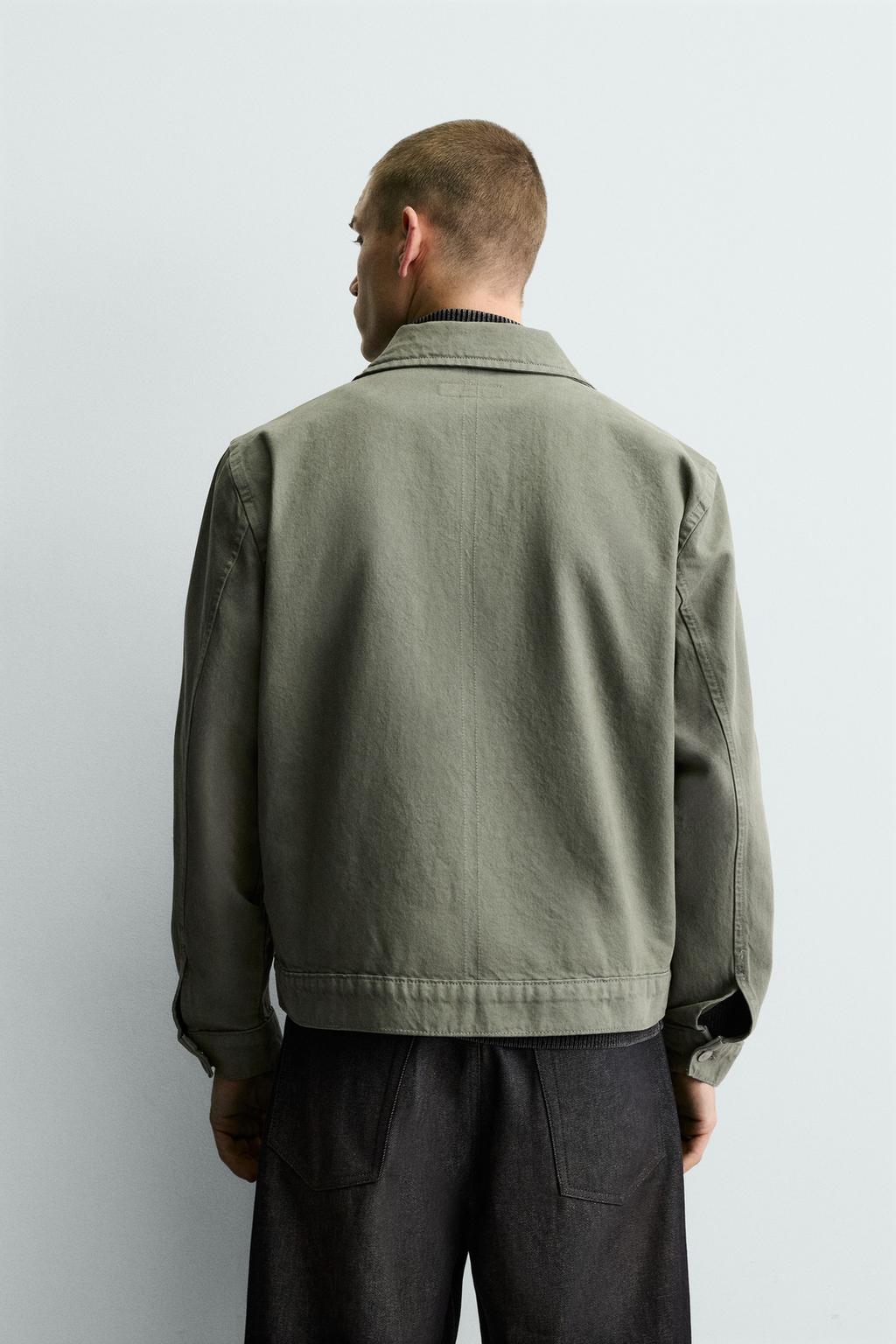 РУБАШКА-КУРТКА С ЭФФЕКТОМ ПОТЕРТОСТИ НА МОЛНИИ