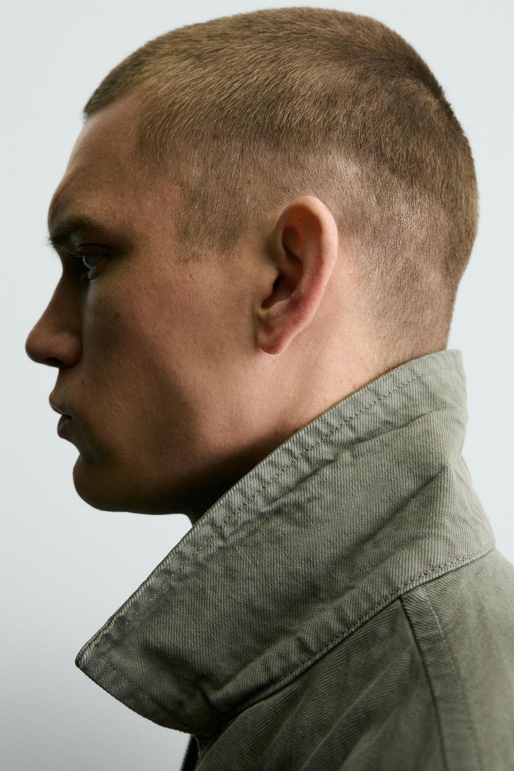 РУБАШКА-КУРТКА С ЭФФЕКТОМ ПОТЕРТОСТИ НА МОЛНИИ