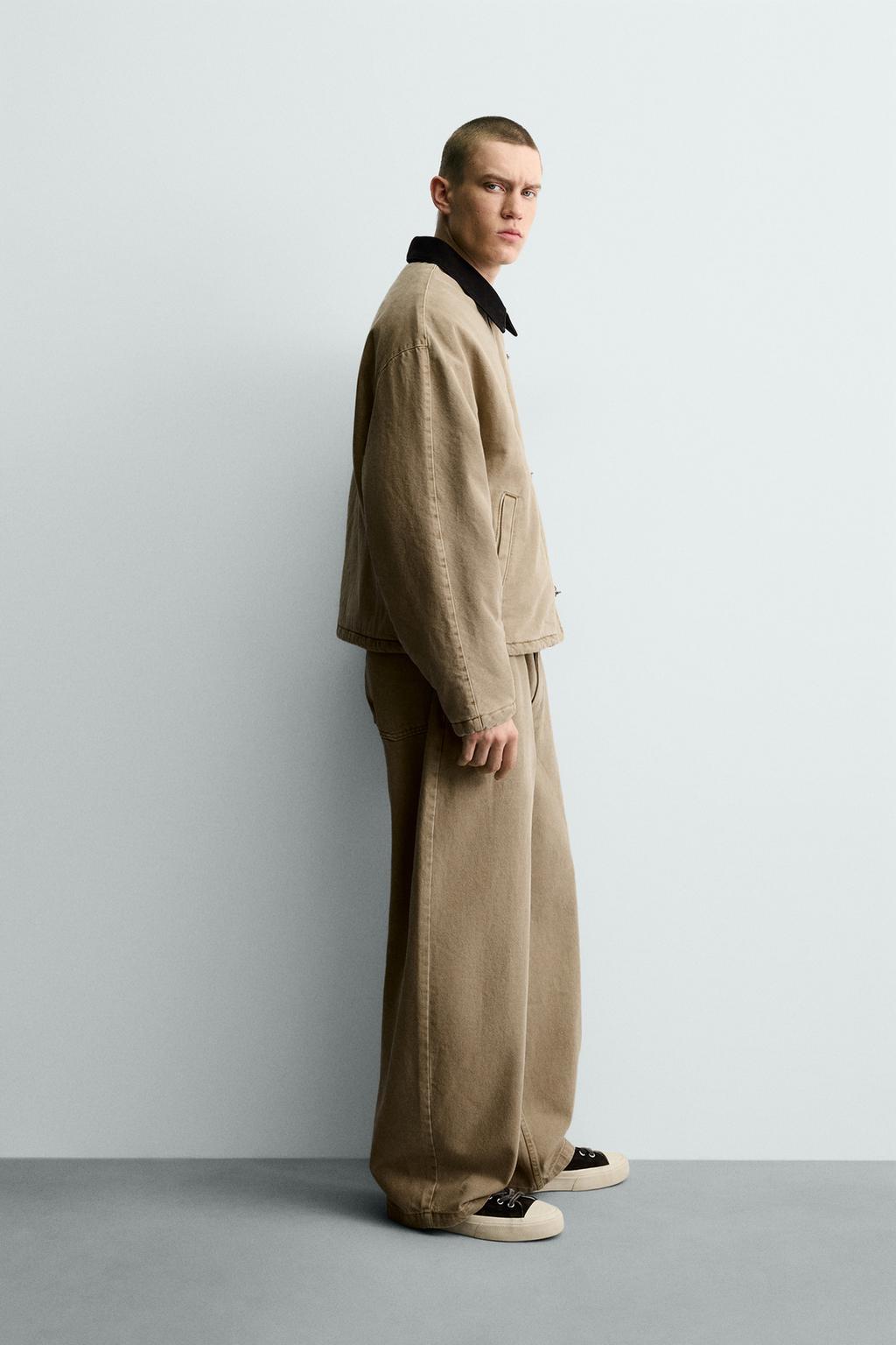 КУРТКА С КОМБИНИРОВАННЫМ ВОРОТНИКОМ И НАВЕСНЫМИ ПЕТЛЯМИ