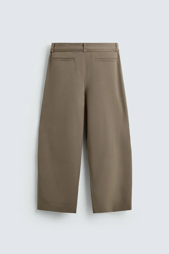 БРЮКИ BALLOON FIT С ЗАЩИПАМИ И ПОЯСОМ