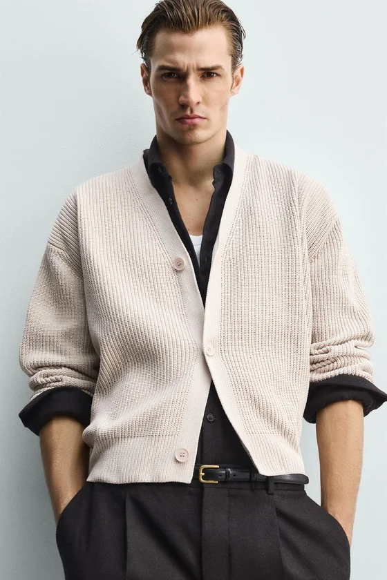 КАРДИГАН RELAXED FIT РЕЛЬЕФНЫЙ
