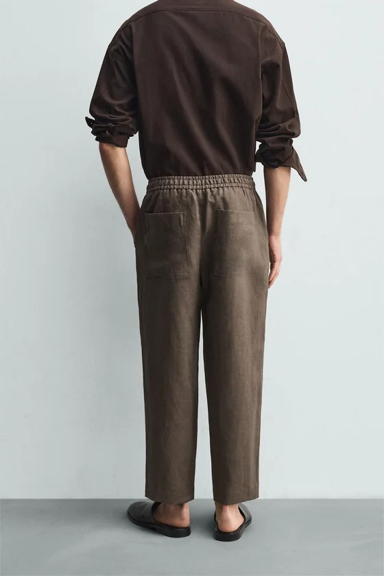 БРЮКИ RELAXED FIT ИЗ 100% ЛЬНА