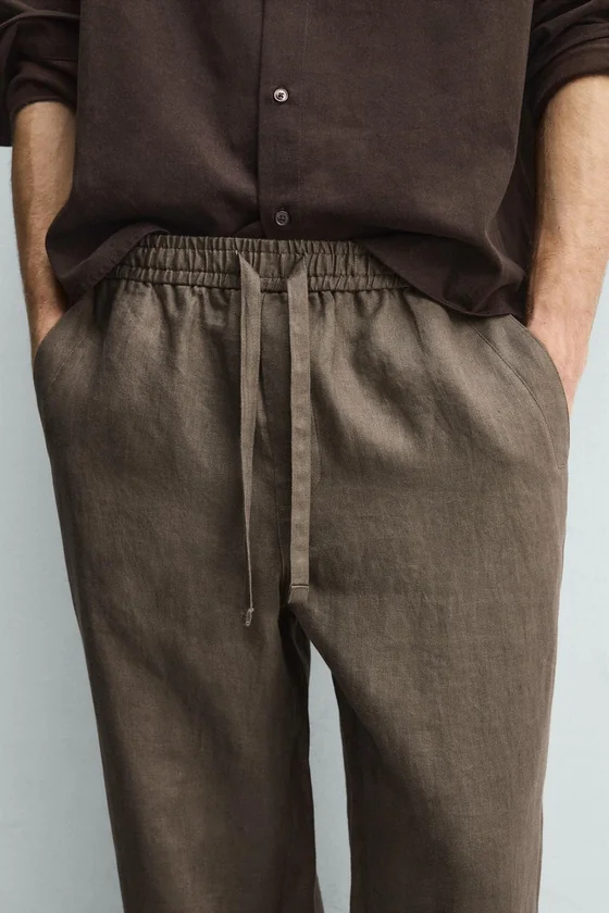 БРЮКИ RELAXED FIT ИЗ 100% ЛЬНА